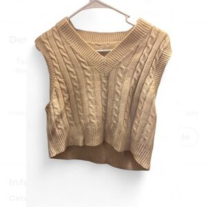 Cable Knit V-Neck Sweater Vest